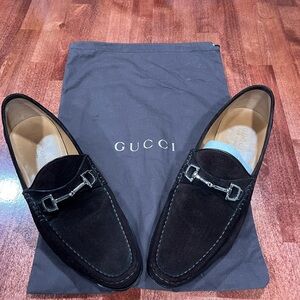Gucci Brown Suede Men's Loafers with Silver Bit 9.5 (fits like 10.5)